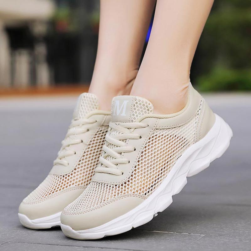 Luxury Lifestyle Jewelry - Verão respirável tênis feminino malha sapatos