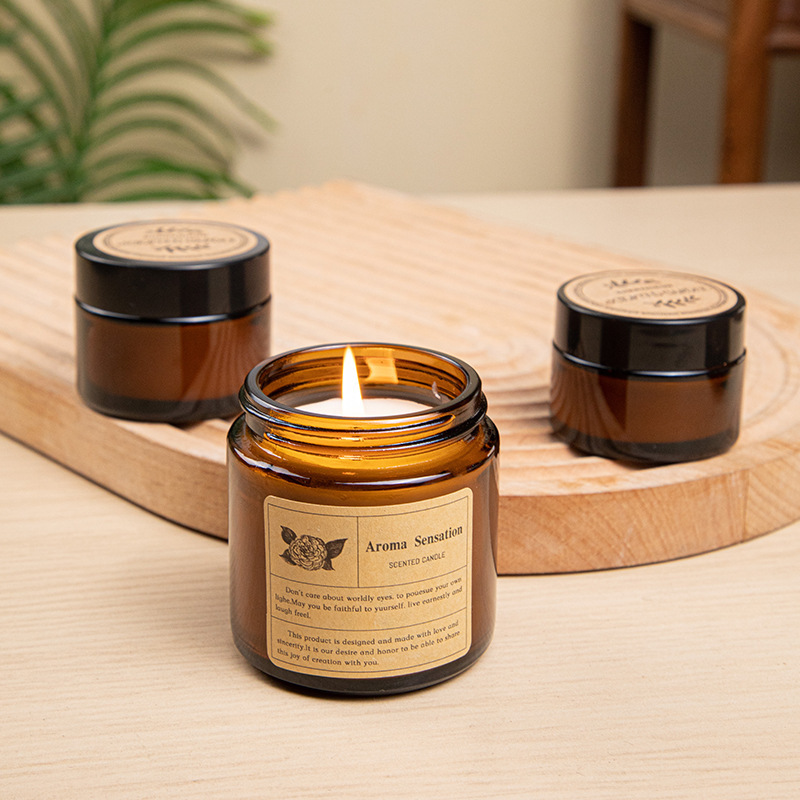 Scented Candle Luxury - Copo de vidro marrom vela de