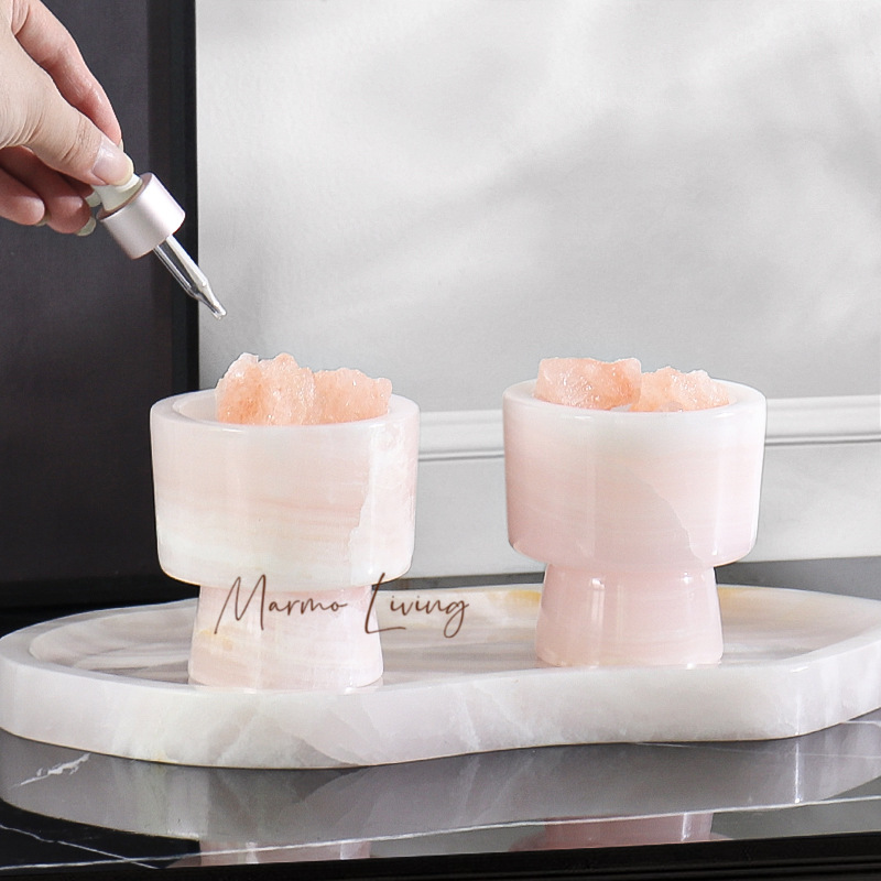Scented Candle Luxury - Bandeja de mármore natural de ônix
