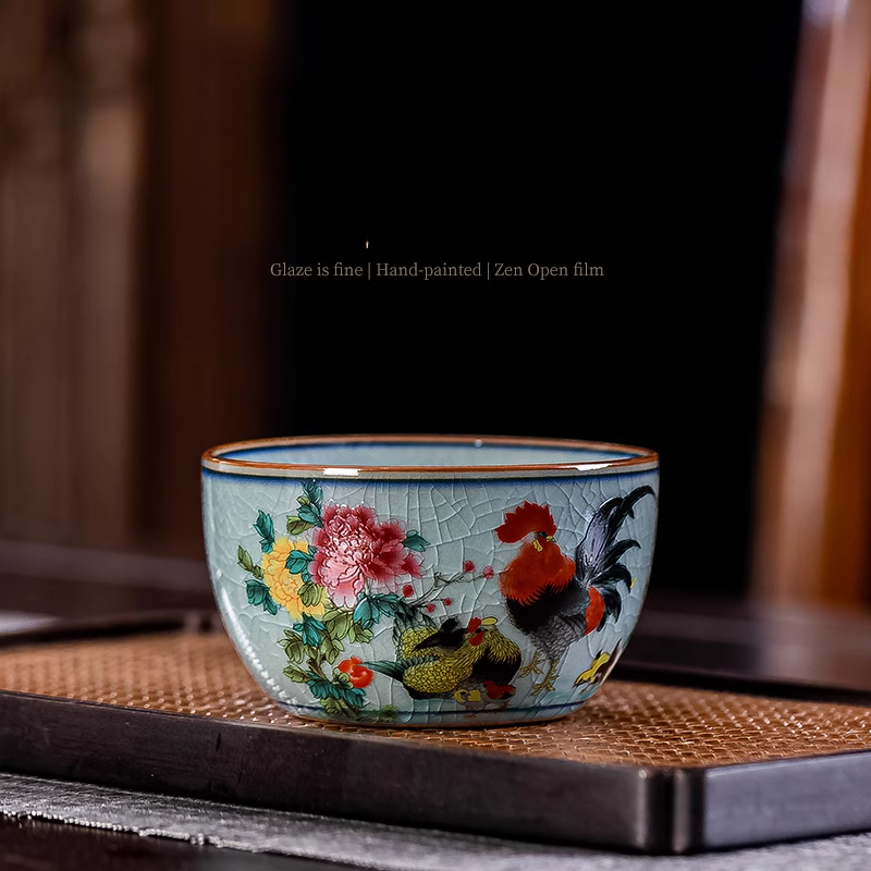 Handmade Ceramic Mug - 100ml/160ml grande capacidade chinês retro galo