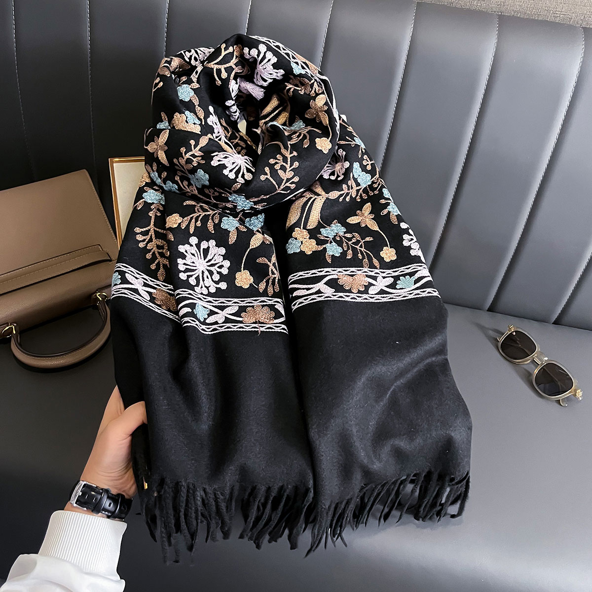 Novo inverno quente cachecol d - Cashmere Throw Blanket avaliação e preço