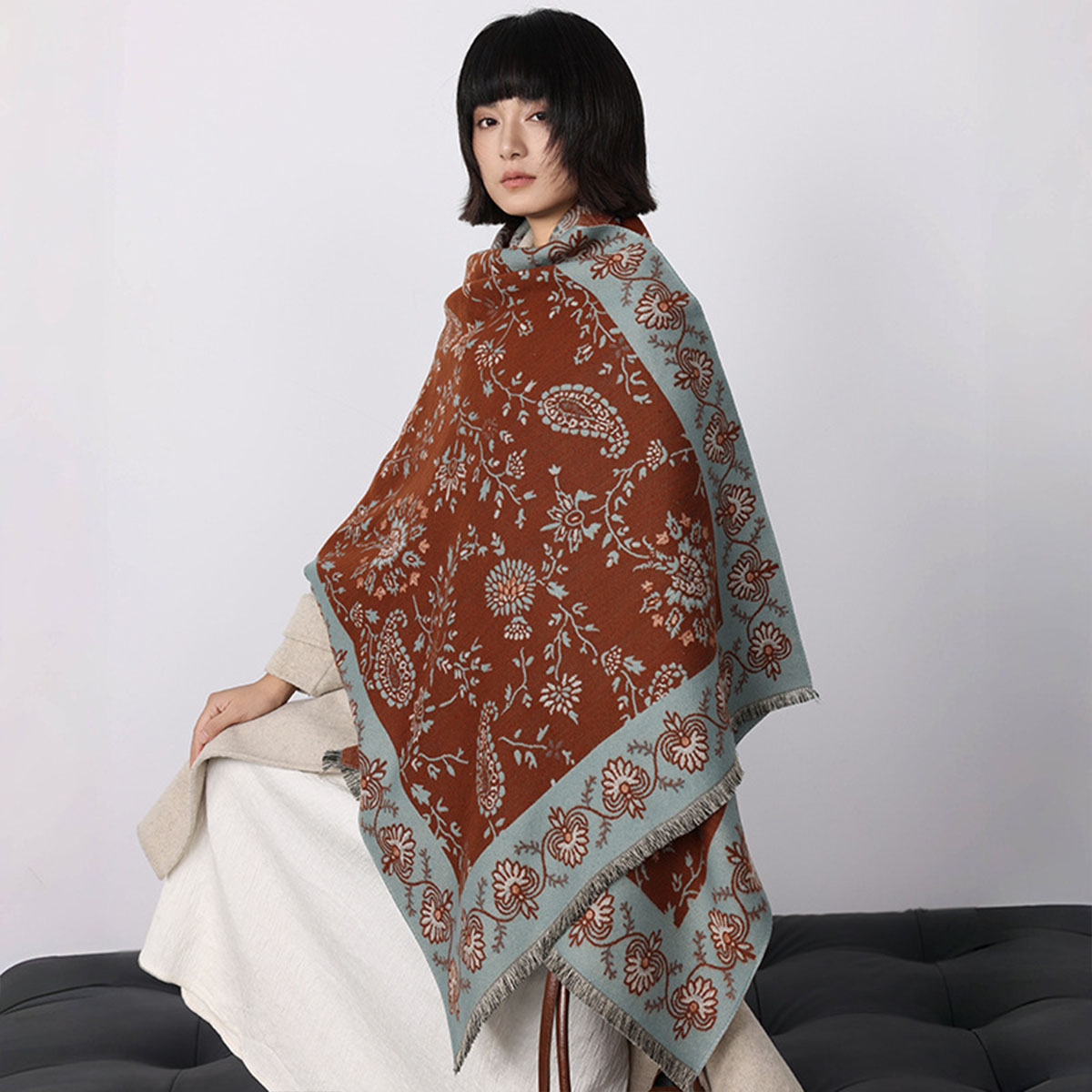 Luxo inverno imitação de caxem - Cashmere Throw Blanket avaliação e preço
