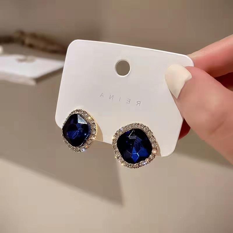 Brincos de Cristal Azul Quadra - Luxury Lifestyle Jewelry avaliação e preço