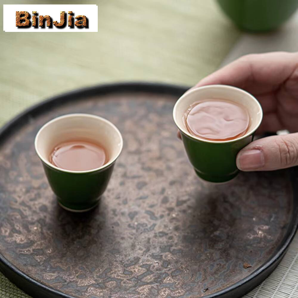2 pc/set verde enegrecido copo - Handmade Ceramic Mug avaliação e preço